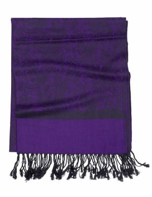 indigo purple Jacquard pashmina scarf