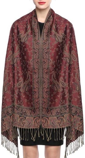 reversible paisley rave pashmina shawl