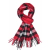 Cashmere feel checked scarf red black white main image
