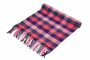 cashmere feel checked scarf pink image 2