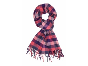 cashmere feel checked scarf pink main image