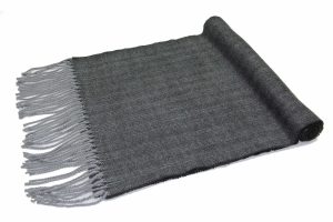 dark grey herringbone cashmere scarf 2
