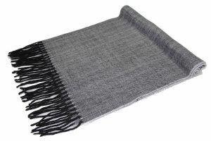 black grey herringbone cashmere scarf 2