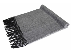black grey herringbone cashmere scarf 2