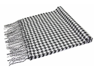 black white houndstooth cashmere feel scarf 2