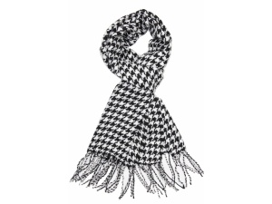 black white houndstooth cashmere feel scarf 1