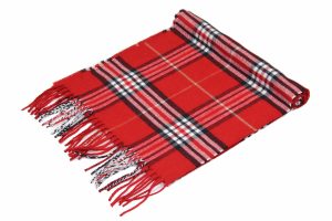 red cashmere feel plaid scarf 1