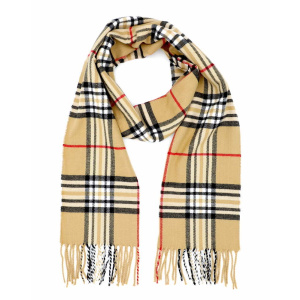 camel plaid cashmere scottish scarf