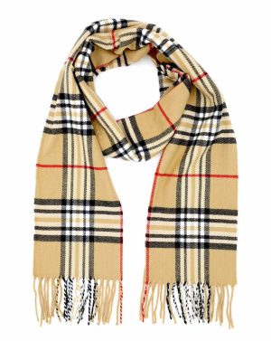 camel plaid cashmere scottish scarf