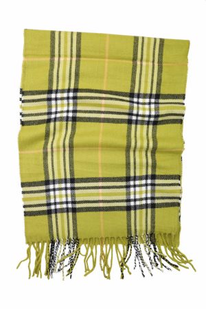 olive green cashmere feel plaid scarf 2