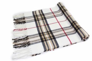 ivory cashmere feel plaid scarf 2