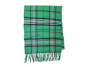 green cashmere feel plaid scarf 1