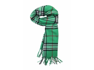 green cashmere feel plaid scarf