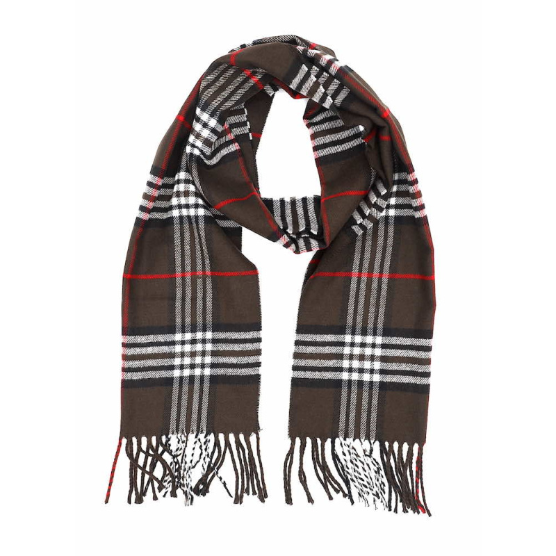 Brown Solid Knit Faux Cashmere Scarf main image 0