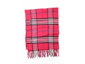berry cashmere feel plaid scarf 2