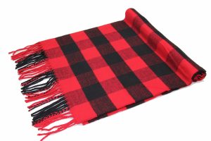 black red buffalo cashmere check scarf 1