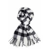 Black White Buffalo cashmere check scarf