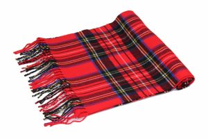 red cashmere tartan plaid scarf 1