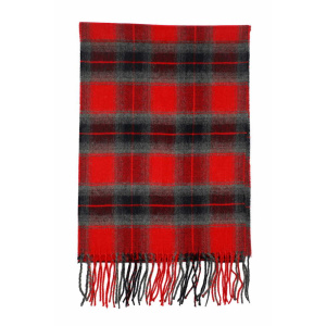 grey red plaid scarf
