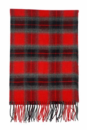 grey red plaid scarf