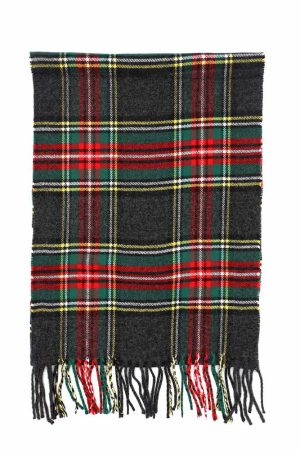 Stewart black tartan scarf
