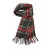 Stewart black cashmere tartan scarf 1