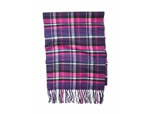 bright purple cashmere plaid scarf