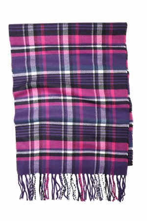 bright purple cashmere plaid scarf