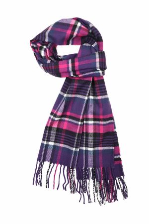 bright purple cashmere plaid scarf
