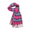 pink cashmere scottish plaid scarf