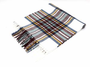 white tartan scarf