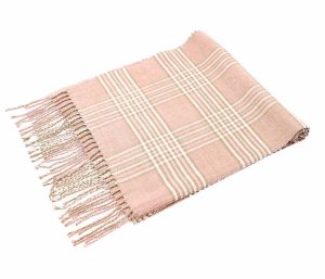 blush glen plaid cashmere scarf