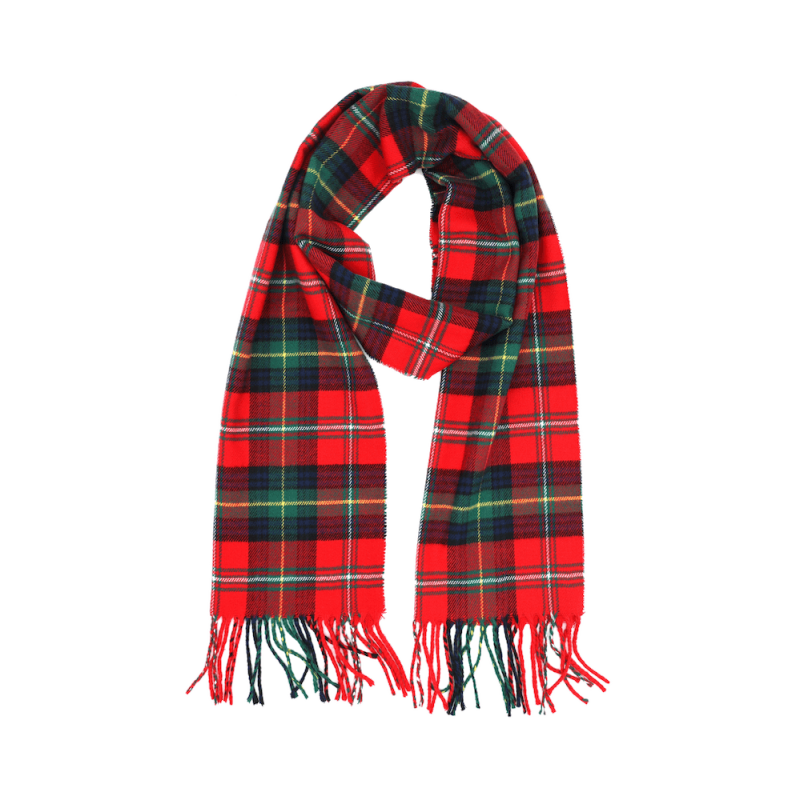 red green tartan scarf