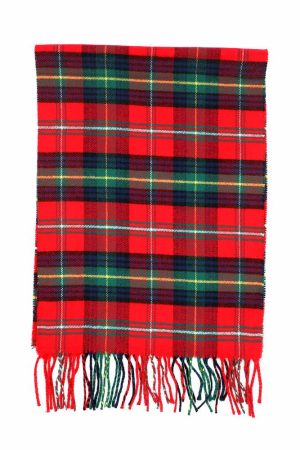 red green cashmere tartan scarf