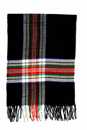 Alternative view of Black Modern Tartan Plaid Cashmere Feel Scarf