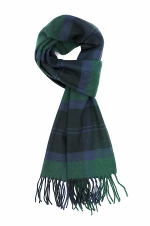 black green navy cashmere scarf