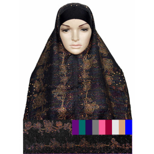 navy muslim rhinestone head wrap assorted color