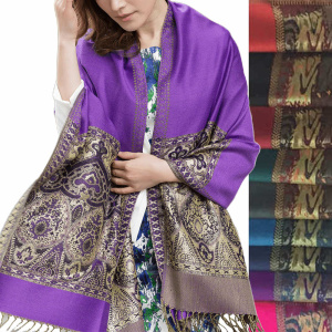 12 pack bohemian metallic pashmina shawl 080
