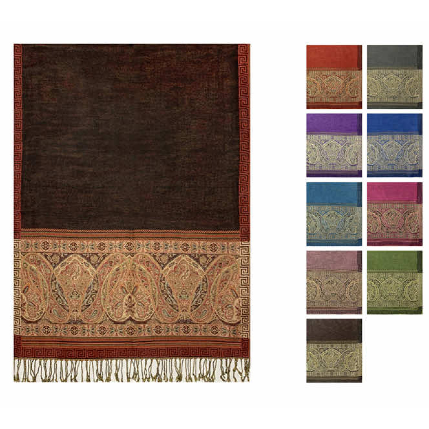 Exotic Indian Pashmina Shawl Scarf M43 (1 DZ, Asst. Color) - US ...