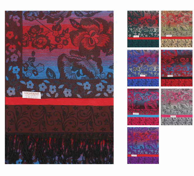 12 pack floral ombre pashmina shawl wrap m52