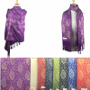 12 pack paisley metallic pashmina rave scarf 086