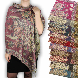 12 pack peacock metallic pashmina shawl wrap 37