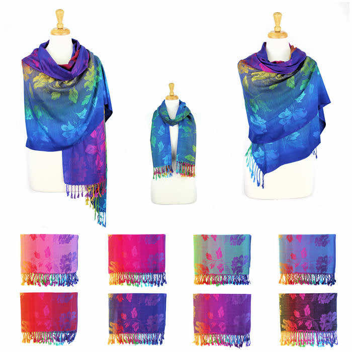 12 pack rainbow flower pashmina shawl scarf 069