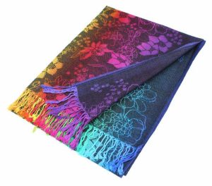 black rainbow ombre pashmina shawl scarf
