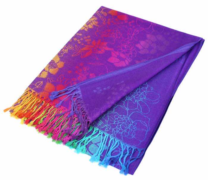 purple rainbow ombre pashmina shawl scarf