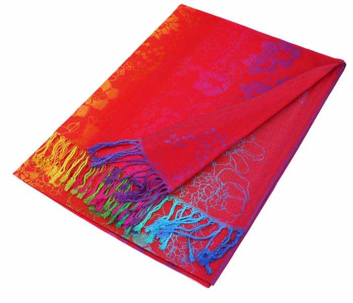 red rainbow ombre pashmina shawl scarf
