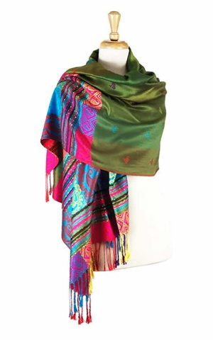 green rainbow ombre pashmina shawl scarf 56