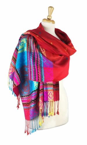red rainbow ombre pashmina shawl scarf 56