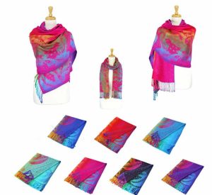 12 pack rainbow peacock pashmina shawl scarf 050