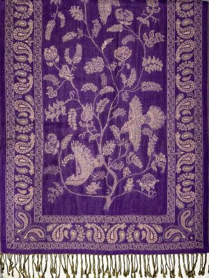 purple Persian botanical pashmina shawl